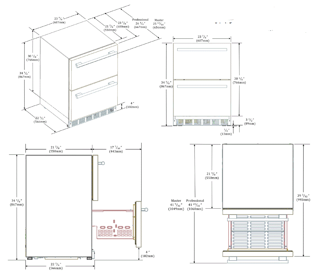 Thermador T24UR925DS Double Drawer Refrigerator fig 3