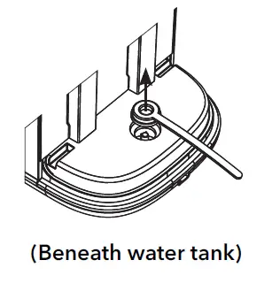 Beneath water tank