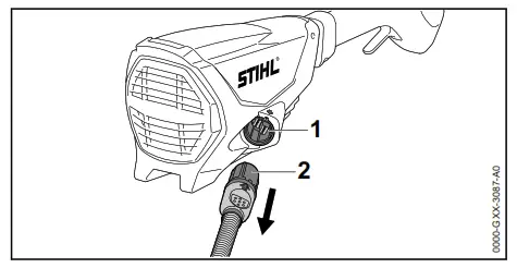 STIHL KMA 130 R Light cordless KombiEngine Landscaping Tool - Cable Plug