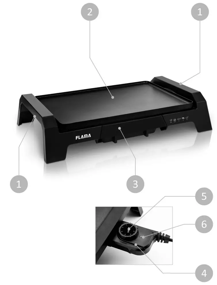 FLAMA 4743FL Electric Griddle - fig