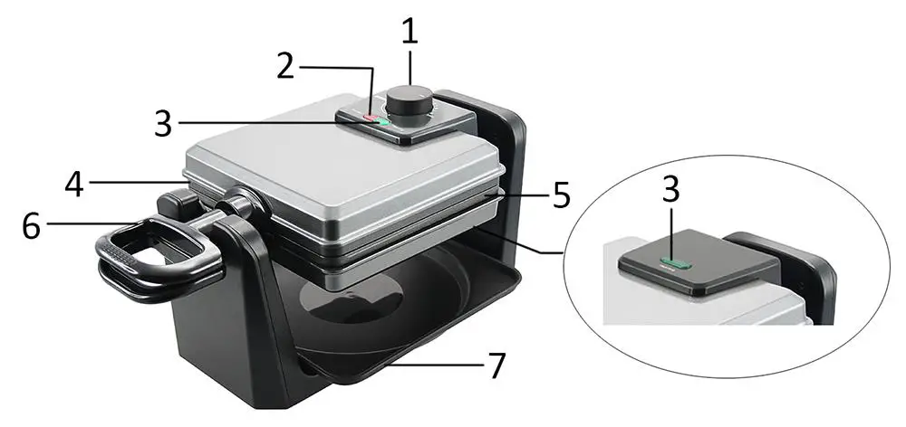 emerio WM-110984.4 Belgian Waffle Maker - Part
