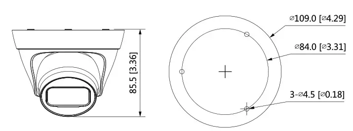 dahua DH IPC HDW1330T1 S4 3MP Entry IR Fixed Focal Eyeball Network Camera - Optional 3