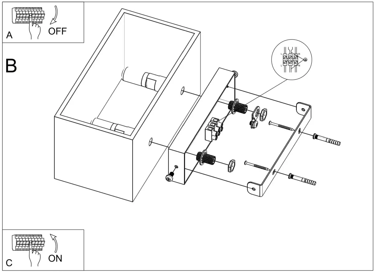 Svetil QUAD MAXI 2xG9 Wall Light Installation