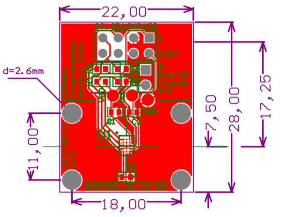 ams AS5600L Adapter Board - layout