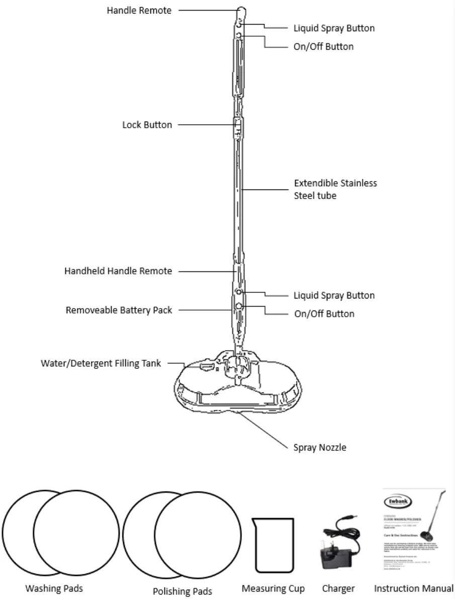 Ewbank FP40 Electra 1 Cordless Washer and Polisher - Figure 1