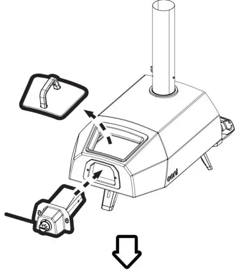 FIG 10 Remove the hatch and insert the gas burner