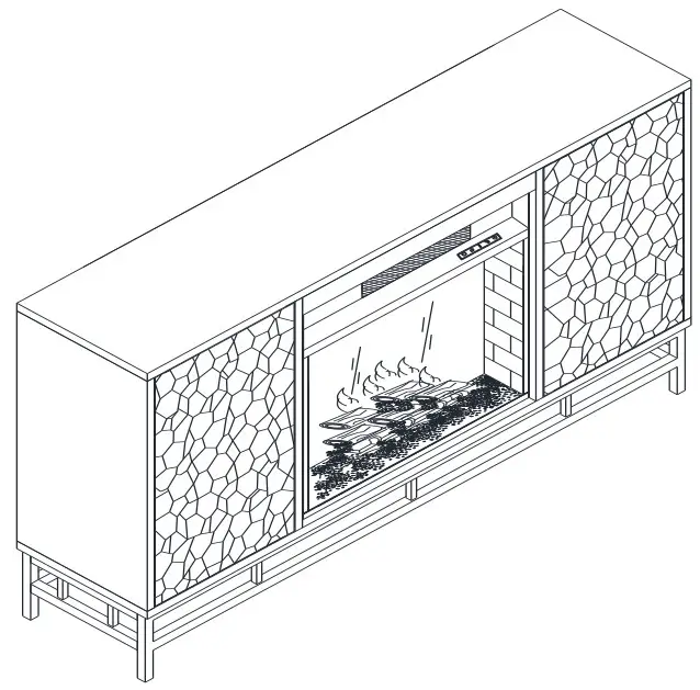 Southern ENTERPRISES HD053752 Berramy 54.25 in. Smart Electric Fireplace in Gray -