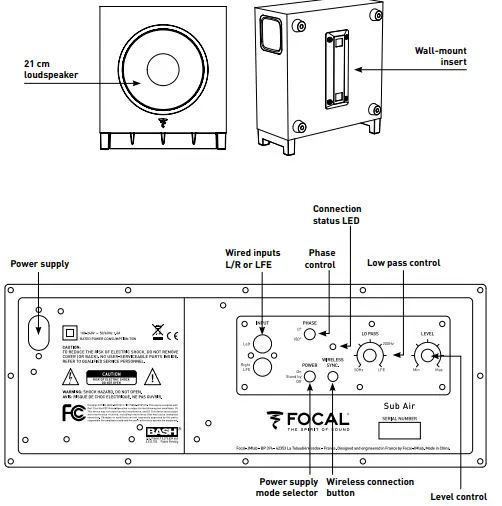 Focal Sub Air Black Flat Bass Subwoofer Amplifier 1