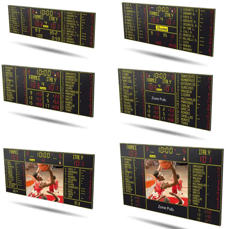 Bodet BT6730 Alpha Large LED sports scoreboard for indoor