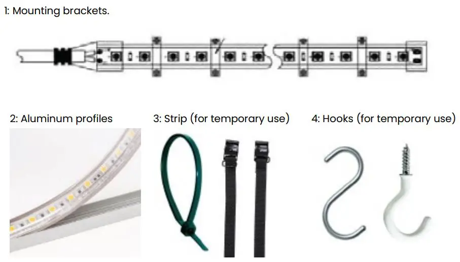 Promitto 3000K 25M SafeLight User Manual - Mounting brackets