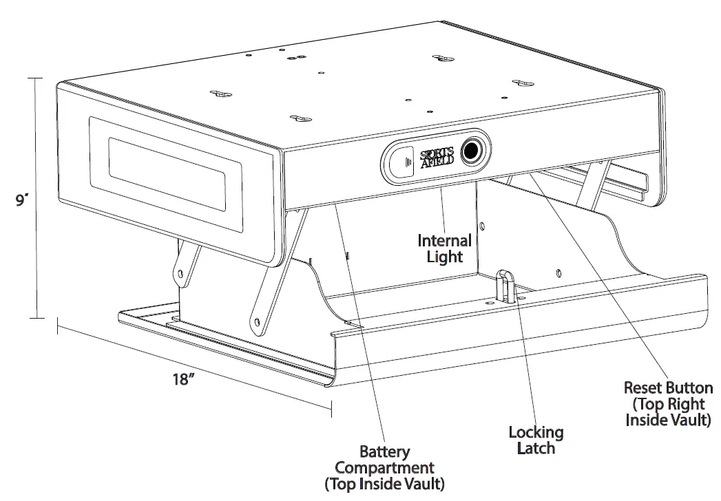 SPORTS AFIELD SA-HD5-BIO Drop Action Biometric Security Vault 2