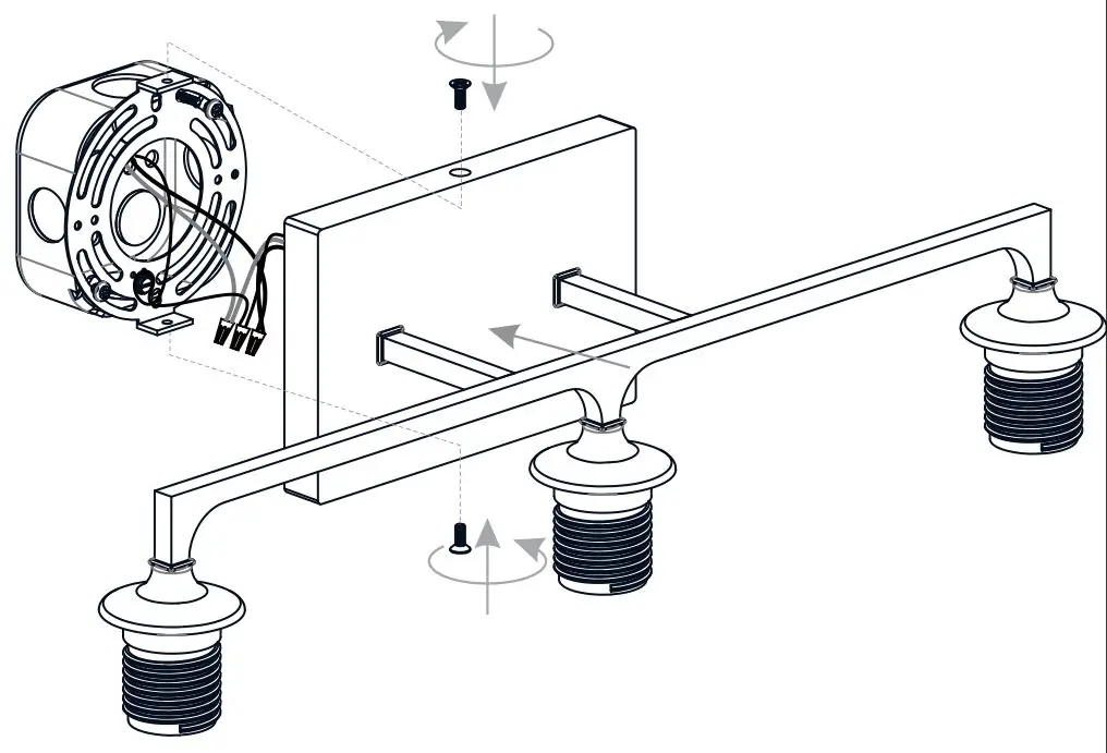 QUOIZEL PRC8624BN Prescott 3 Light Bath Light - Install Fixture Body