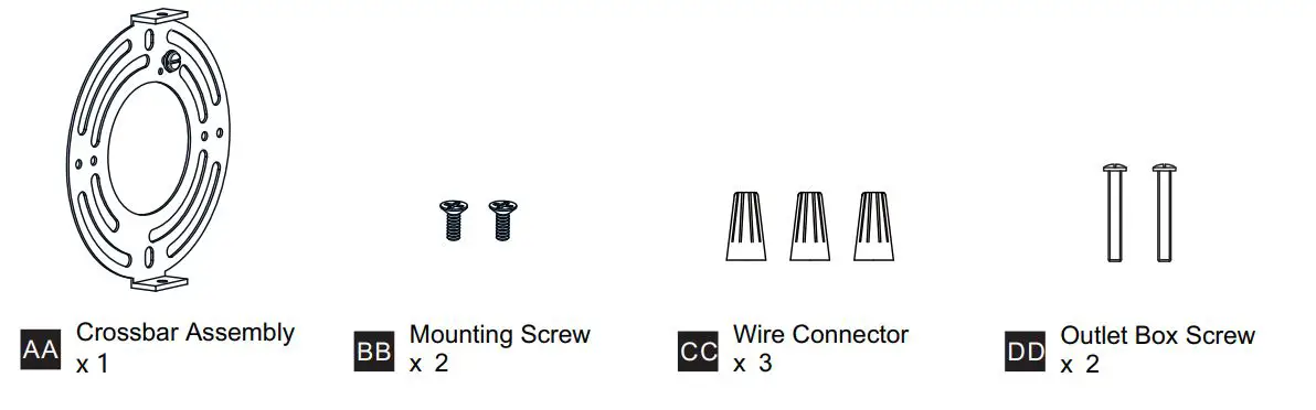 QUOIZEL PRC8624BN Prescott 3 Light Bath Light - MOUNTING HARDWARE