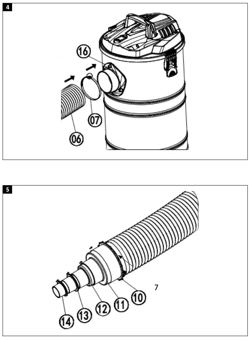 MEEC TOOLS 021132 1200W 45L Dust Collector - Figure 2