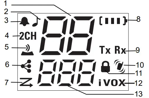 motorola T82 Extreme Quad Pack Two Way Radio -Radio Control Buttons and Display2