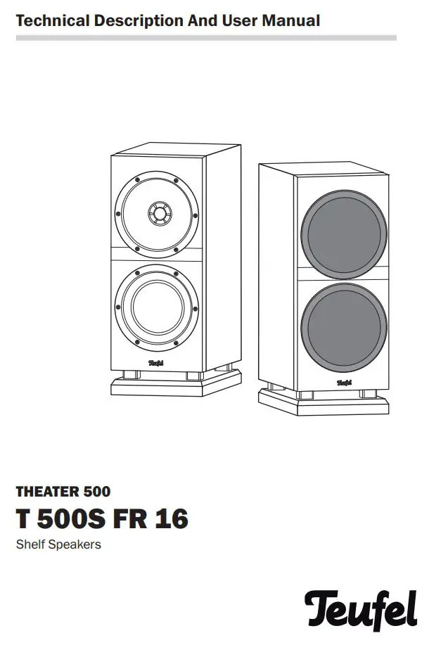 Teufel Theater 500 T 500S FR 16 Shelf Speaker User Manual