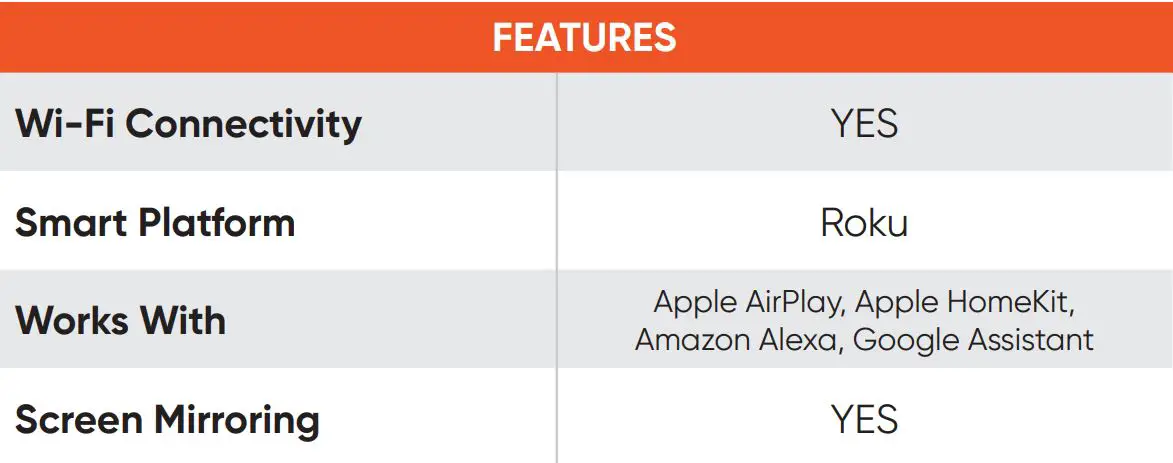 onn 100012590 24 inch 720P HD Roku TV - FEATURES