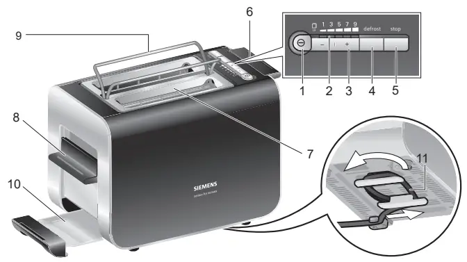 SIEMENS-TT86105-Compact-Toaster-Instruction-fig-2