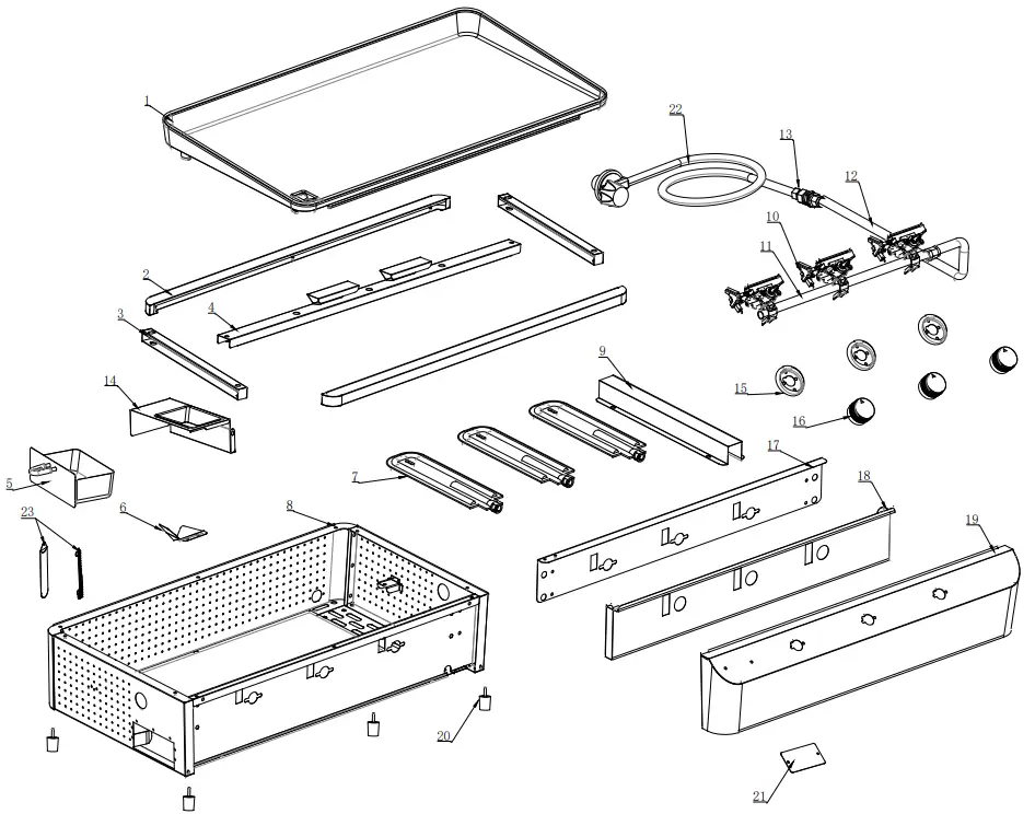 NEXGRILL 820-0063 3-Burner Portable Propane Gas Grill - Fig 23