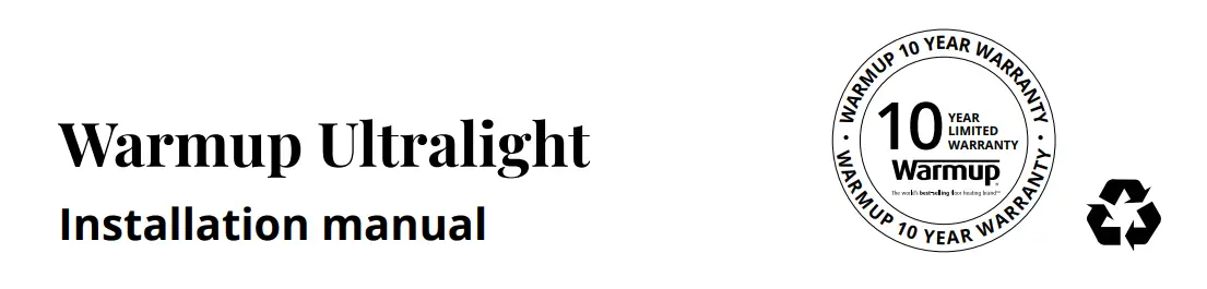 Warmup Ultralight Underfloor Heating Board Instruction Manual