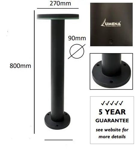 PROSOLAR Halopost Professional Solar Bollard Light-FIG2
