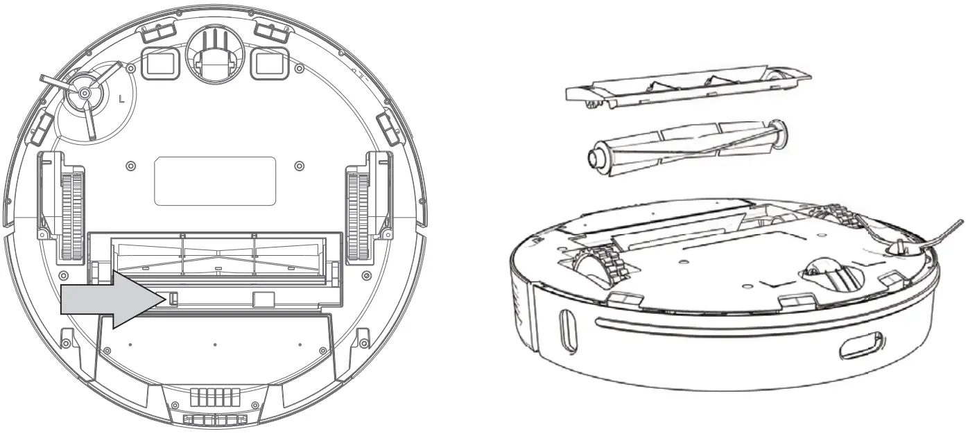 eta TWINS Robot Vacuum Cleaner - Clean the main brush