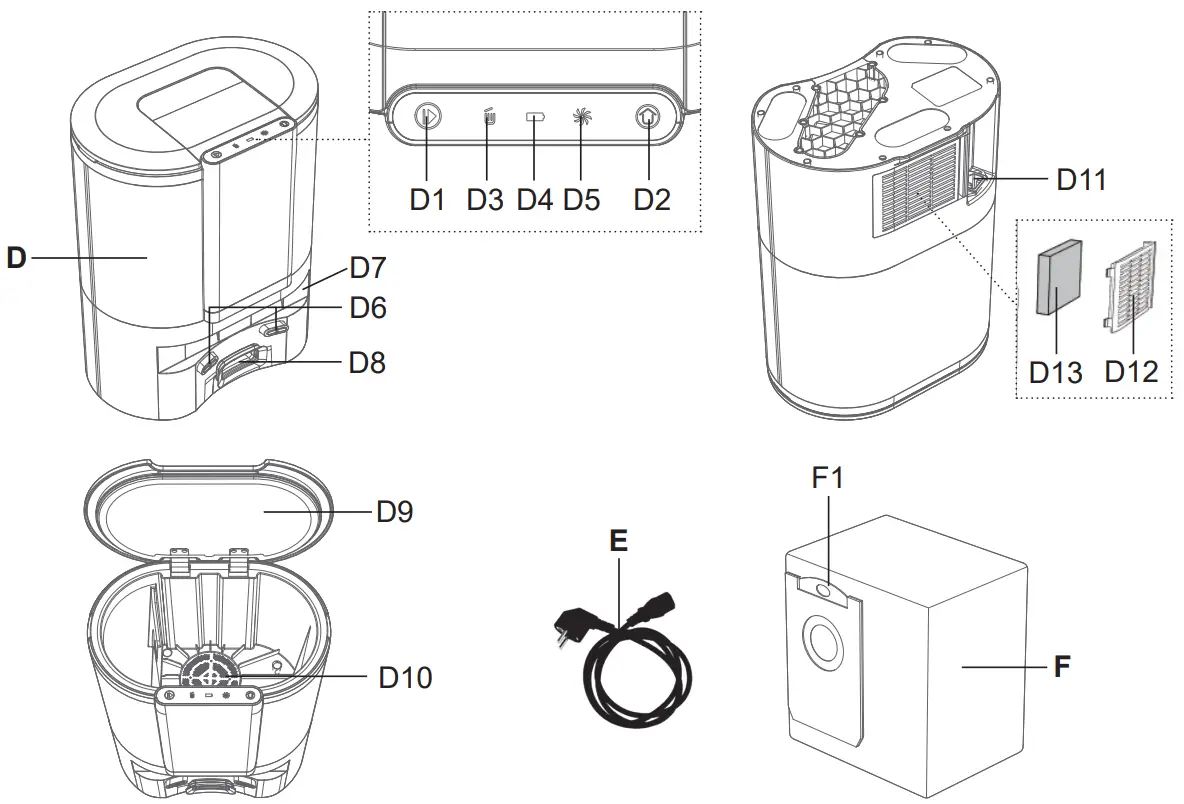 eta TWINS Robot Vacuum Cleaner - DIRT EXTRACTION UNIT
