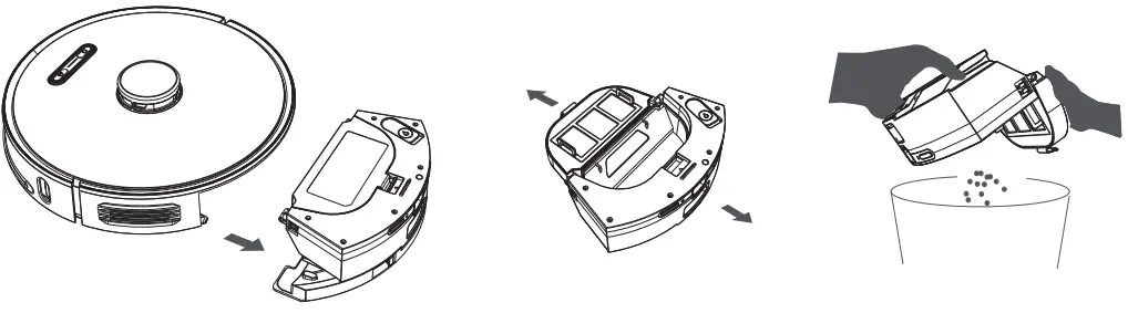 eta TWINS Robot Vacuum Cleaner - Remove dirt container