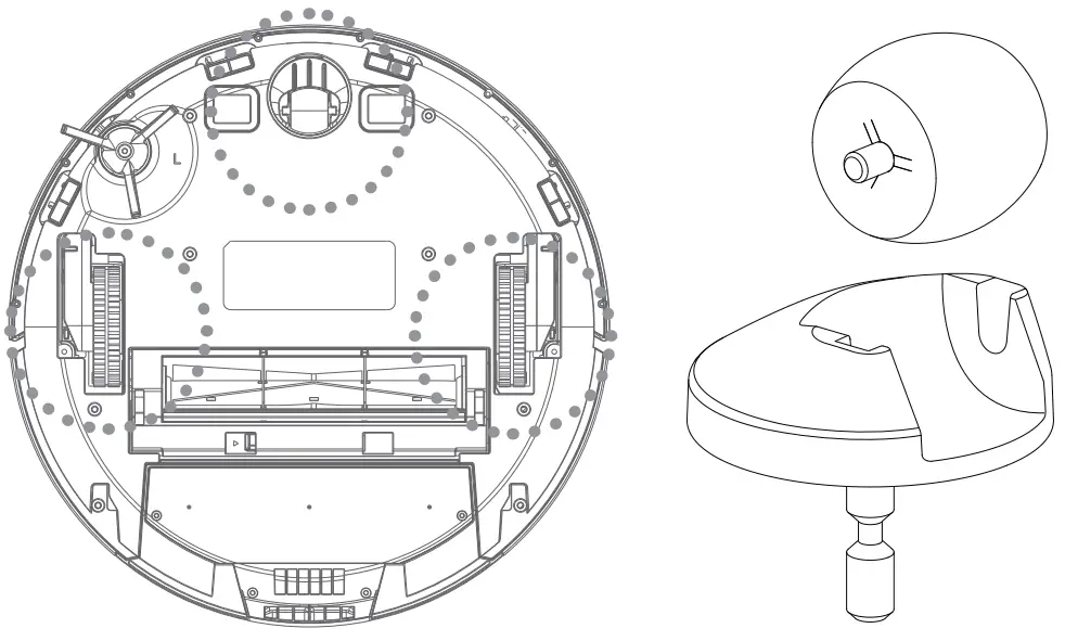 eta TWINS Robot Vacuum Cleaner - WHEELS CLEANING