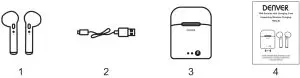 DENVER TWQ-40 Bluetooth In-Ear Headphone-- Delivery Content