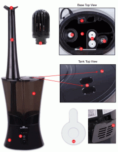 AIR INNOVATION MH-906 Clean Mist Top-Fill Sensa Touch Bluetooth Humidifier - Parts