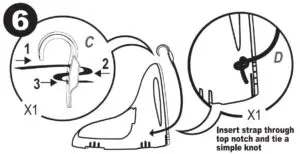 Insert strap through top notch