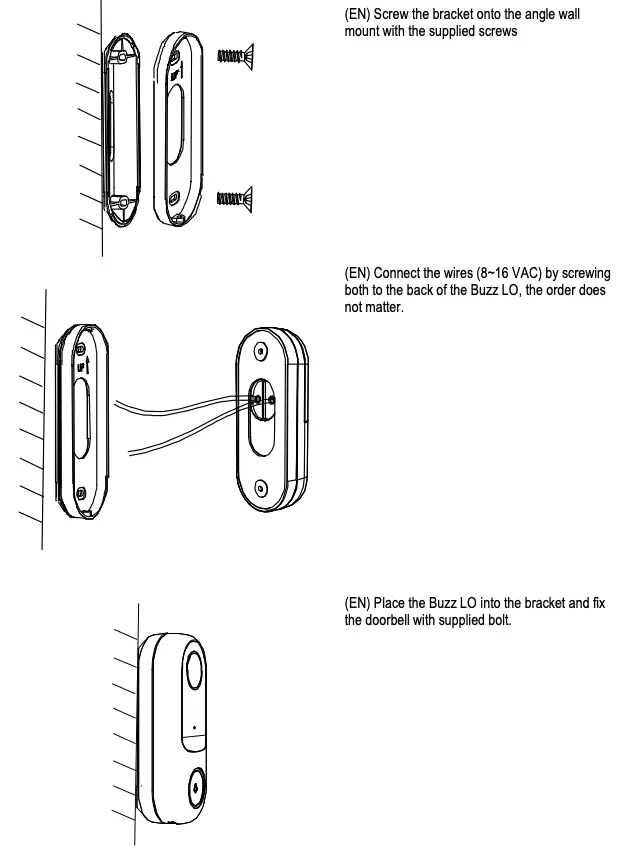 Installation with Wallmount continued