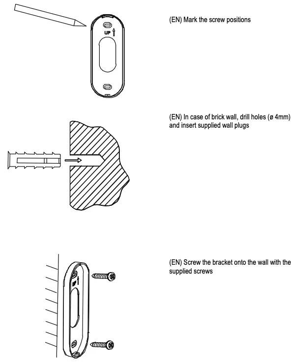 Installation without Wallmount