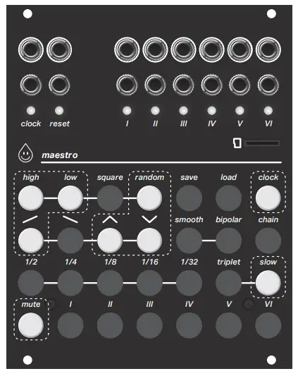 maestro Clocked Modulation Controller - Clock Menu