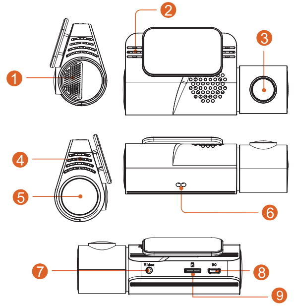 GATOR G4KDVR30 4K Ultra HD Dash Cam WiFi - Product structure