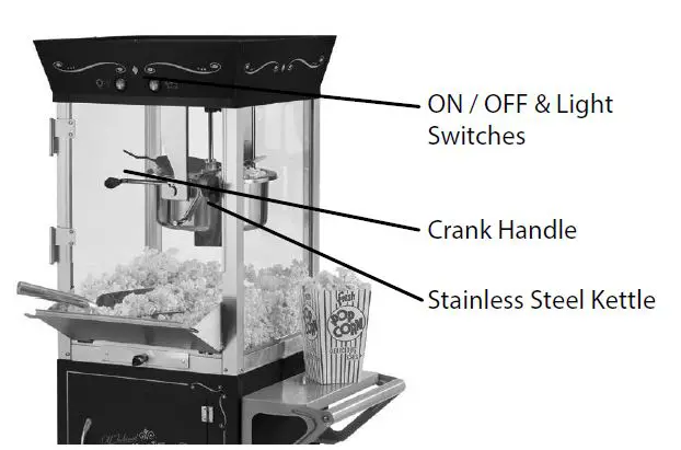 NOSTALGIA NKPCRT8BK Vintage 8 Oz. Popcorn Cart fig 8