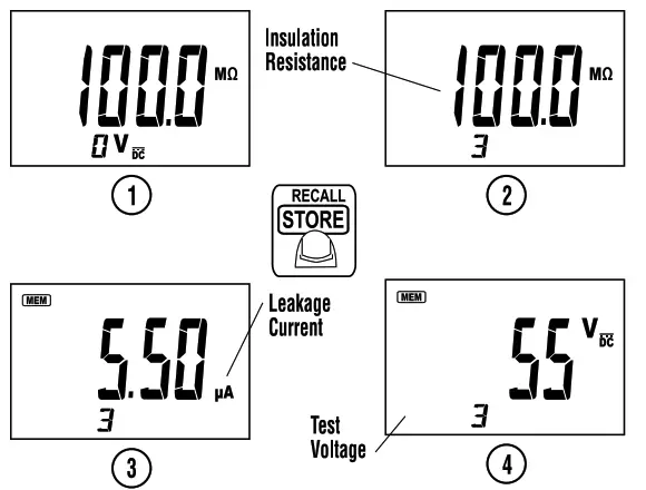 IDEAL 61 797 Digital Insulation Meter - Read the stored