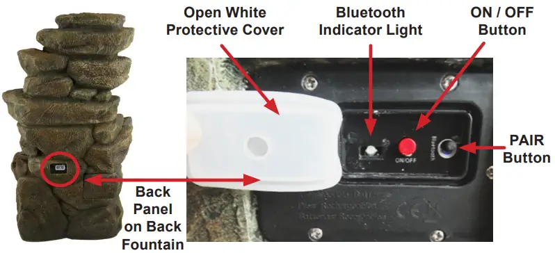 ALPINE TZL199 Rainforest Floor Fountain with LED Lights and Bluetooth Speaker - SPEAKER