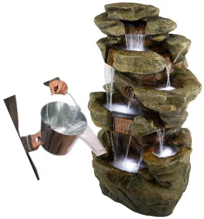 ALPINE TZL199 Rainforest Floor Fountain with LED Lights and Bluetooth Speaker - pump