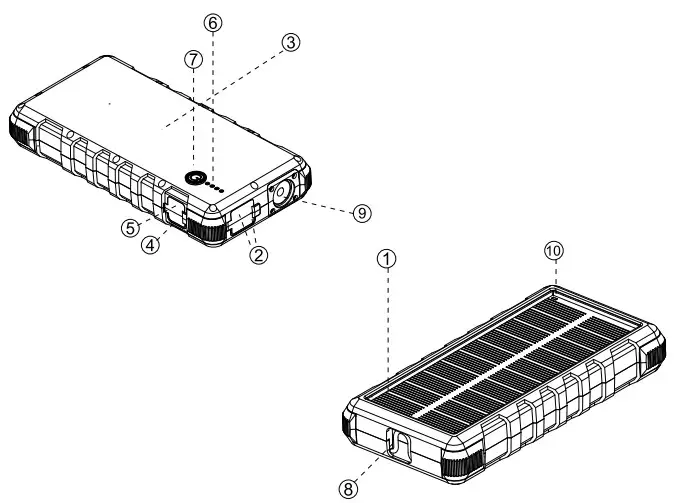 VIKING W24W 24000mAh Power Bank - Product digram
