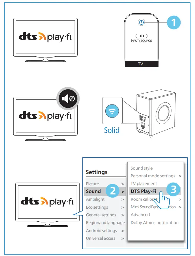 Mmd Hong Kong Holding FW1 Wireless Subwoofer and Speaker - Settings menu