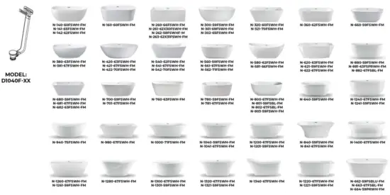Streamline N 1560 59 FSWH FM Acrylic Freestanding Bathtub Series - fig 2