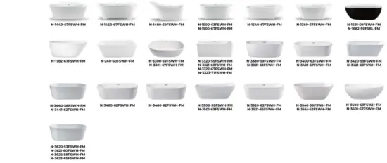 Streamline N 1560 59 FSWH FM Acrylic Freestanding Bathtub Series - fig 3