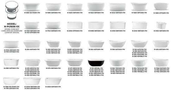 Streamline N 1560 59 FSWH FM Acrylic Freestanding Bathtub Series - fig 7