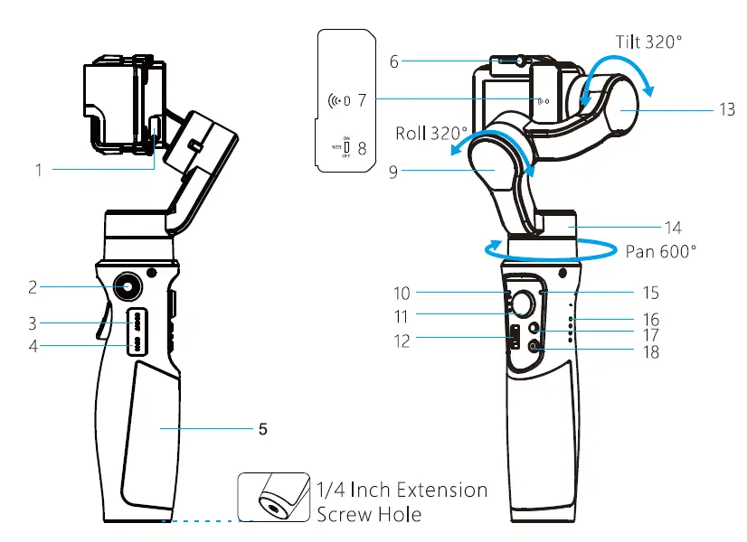hohem iSteady Pro E 3-Axis Stabilizing Gimbal for Action Camera FIG 1