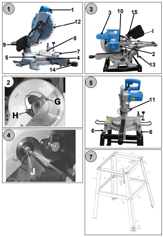 Gude GRK 250500 1800W Radial Mitre Saw - fig