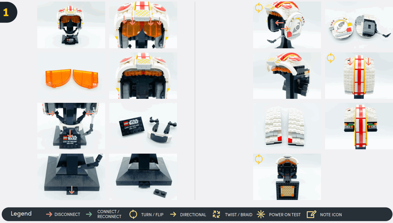 LIGHT MY BRICKS 75327 Lego Luke Skywalker Red Five Helmet Light Kit - fig1