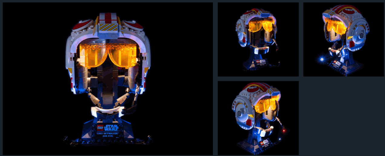 LIGHT MY BRICKS 75327 Lego Luke Skywalker Red Five Helmet Light Kit - fig9