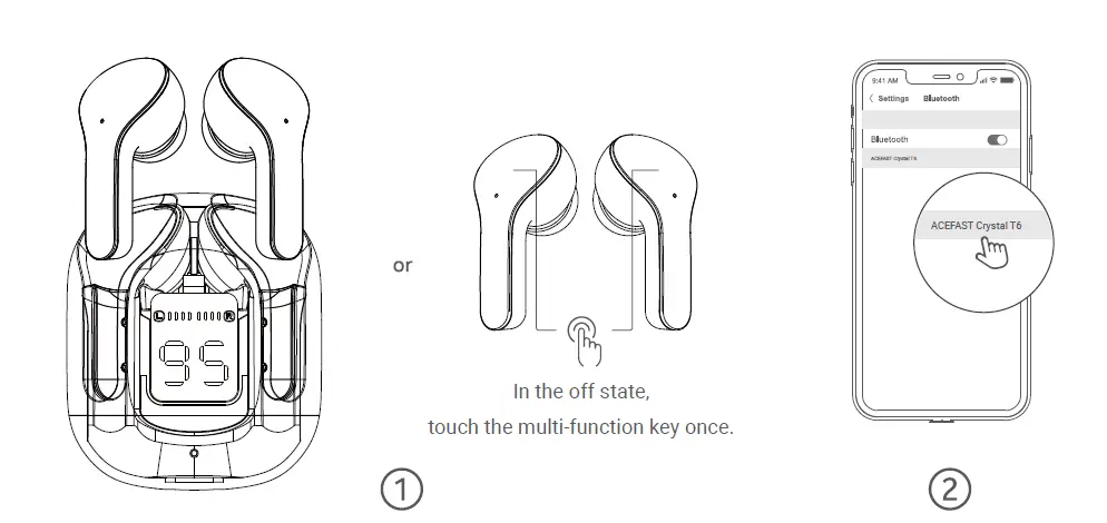 ACEFAST T6 Wireless Earbuds Touch Control Dual Microphone FIG 33